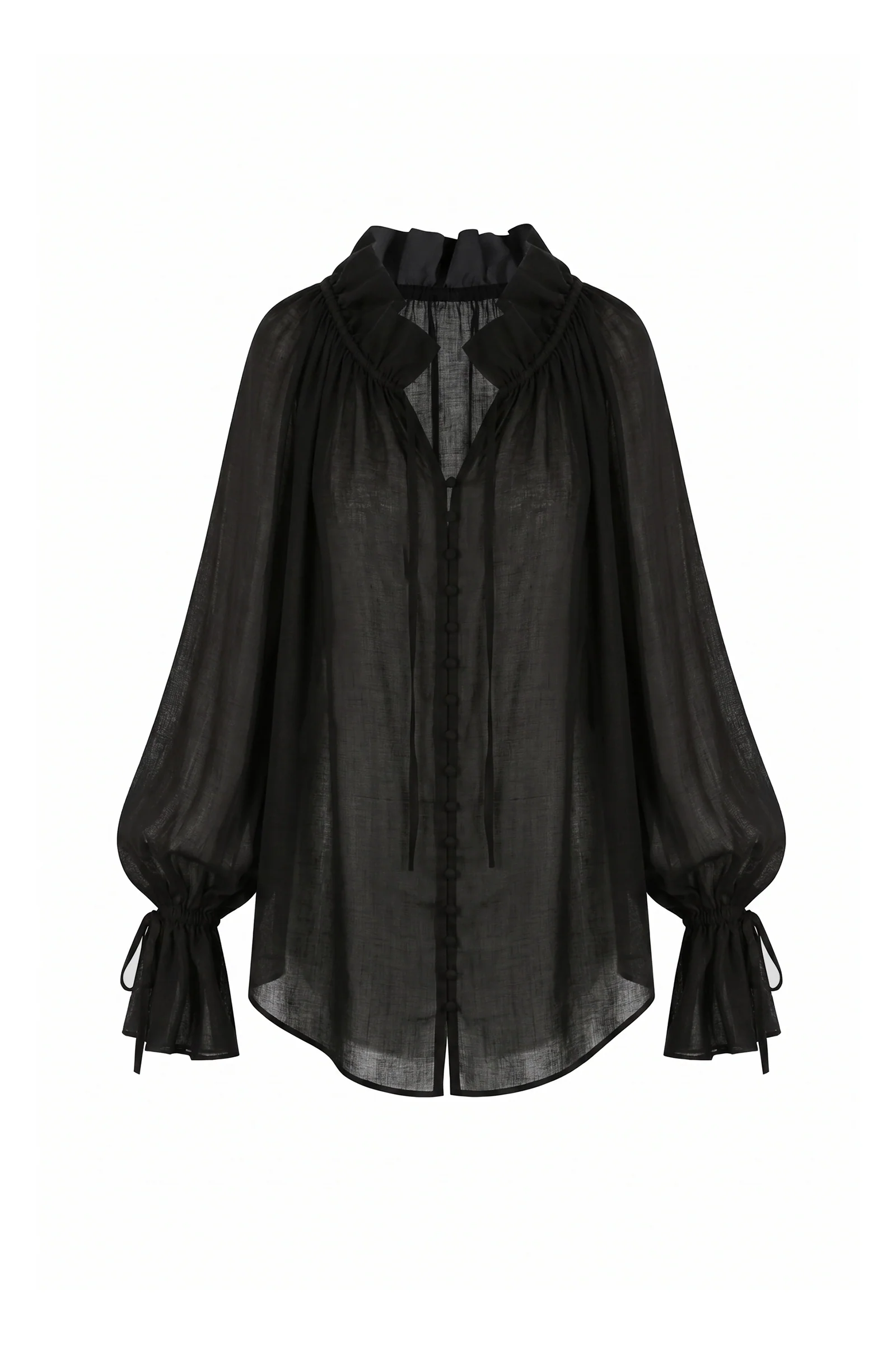 The Caviar Cotton Shakespeare Blouse - Image 2