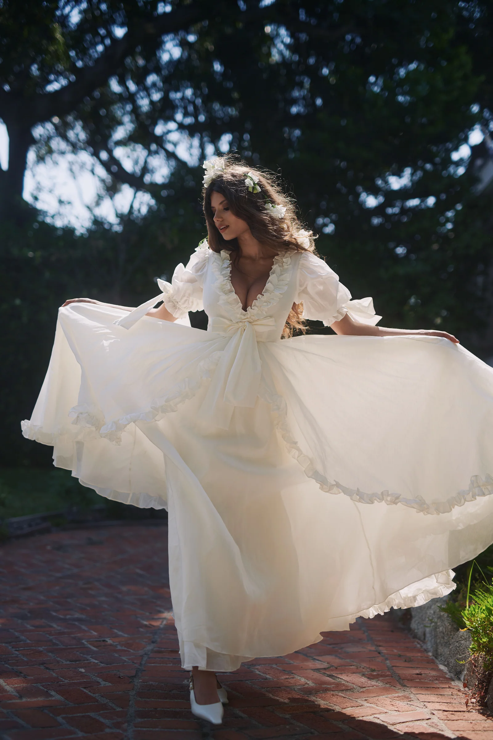 The Ivory Organdy Marie Gown - Image 12