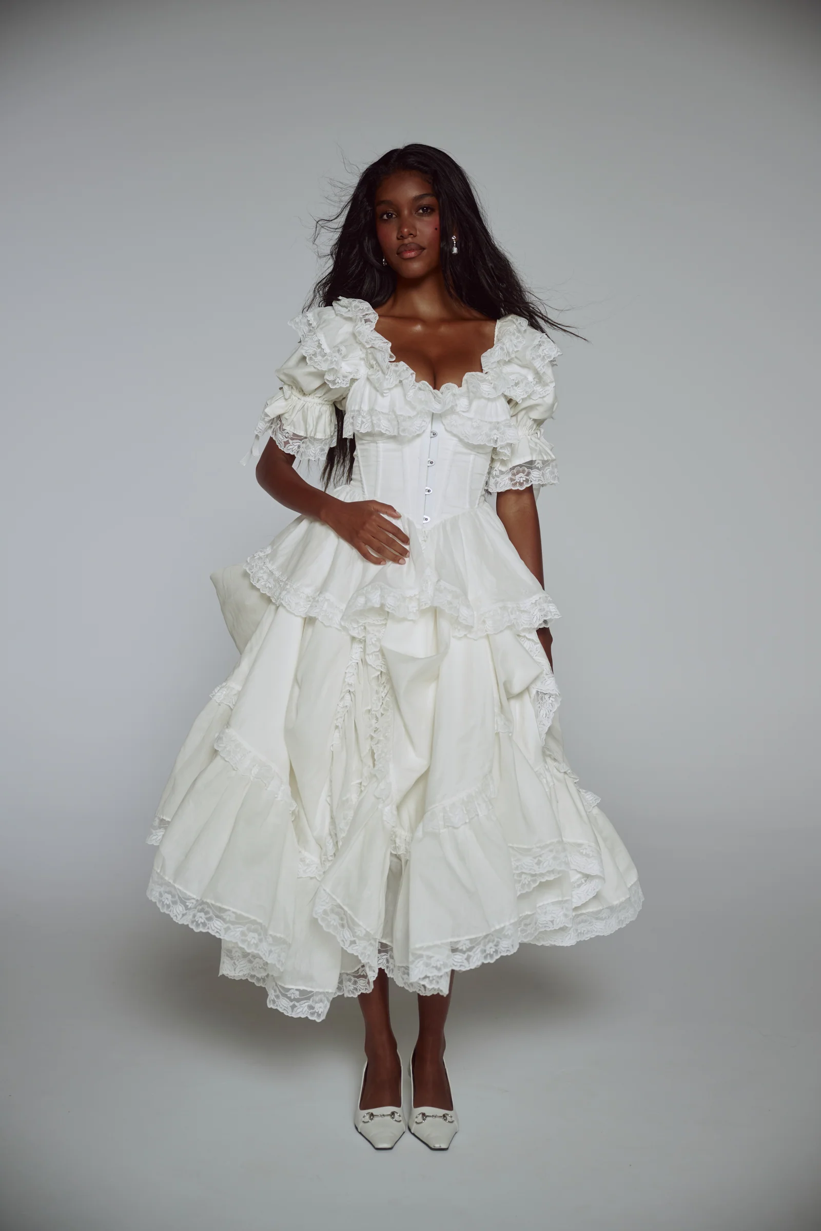 The Ivory Silk Organdy Symphony Gown - Image 20