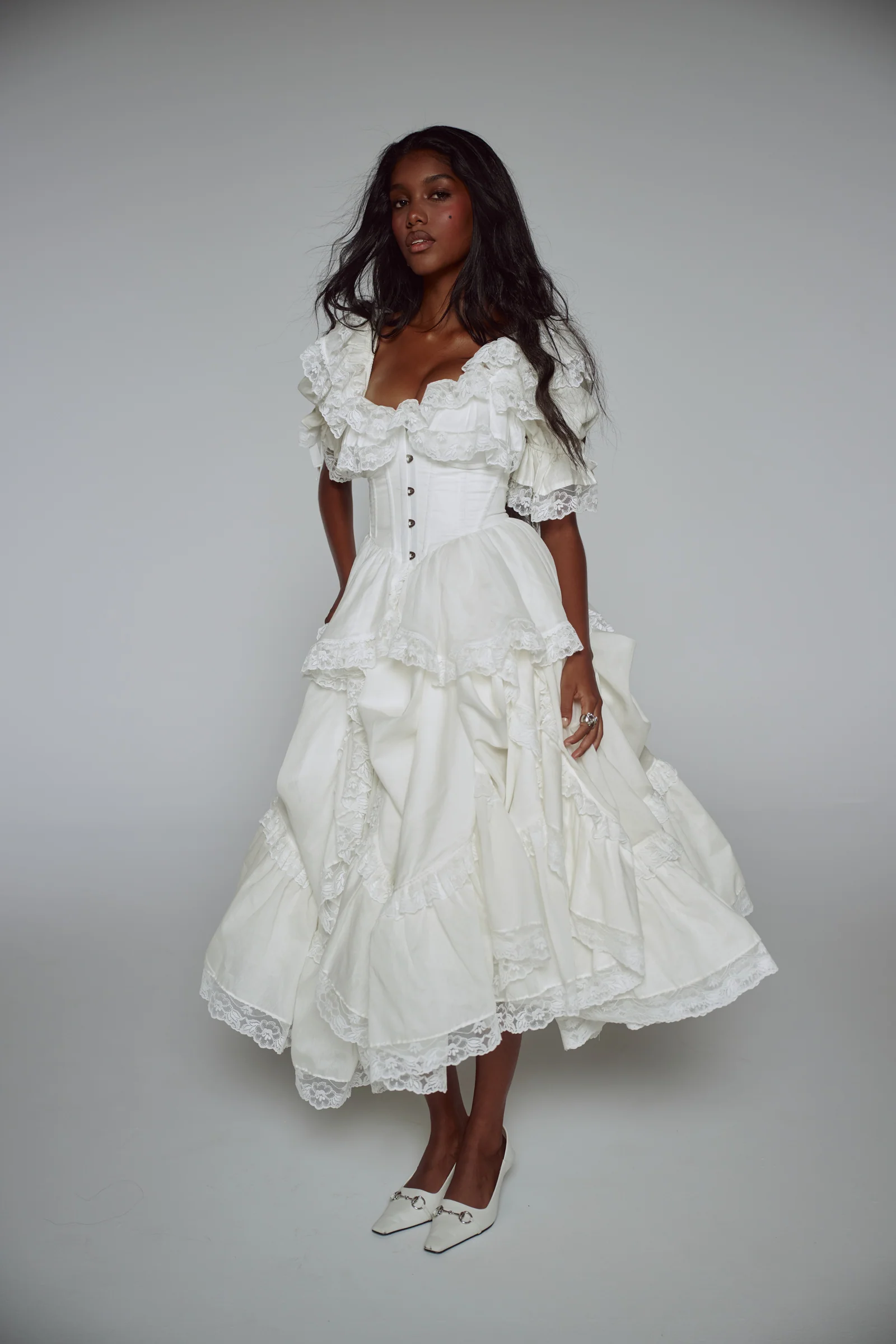 The Ivory Silk Organdy Symphony Gown - Image 21