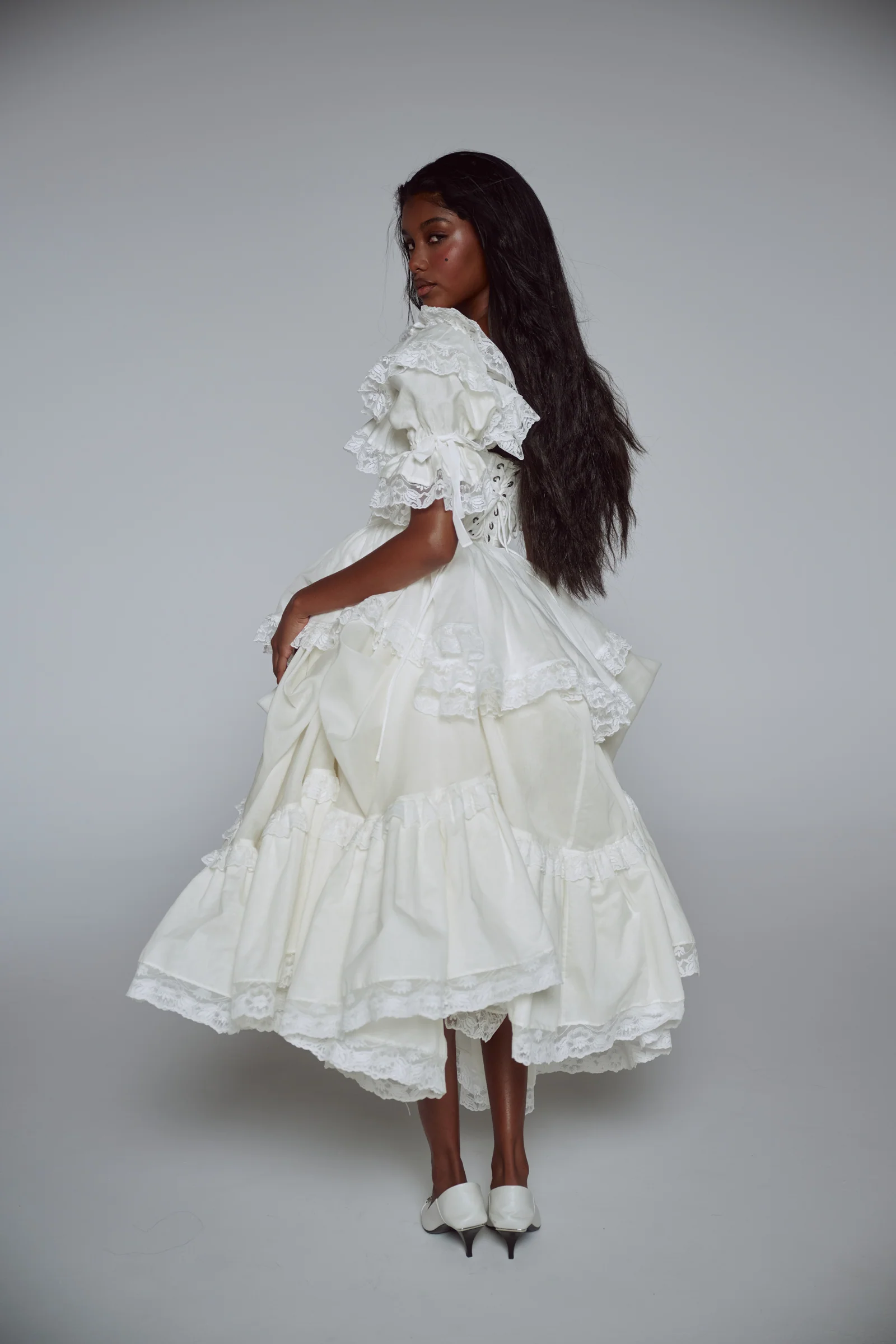 The Ivory Silk Organdy Symphony Gown - Image 22