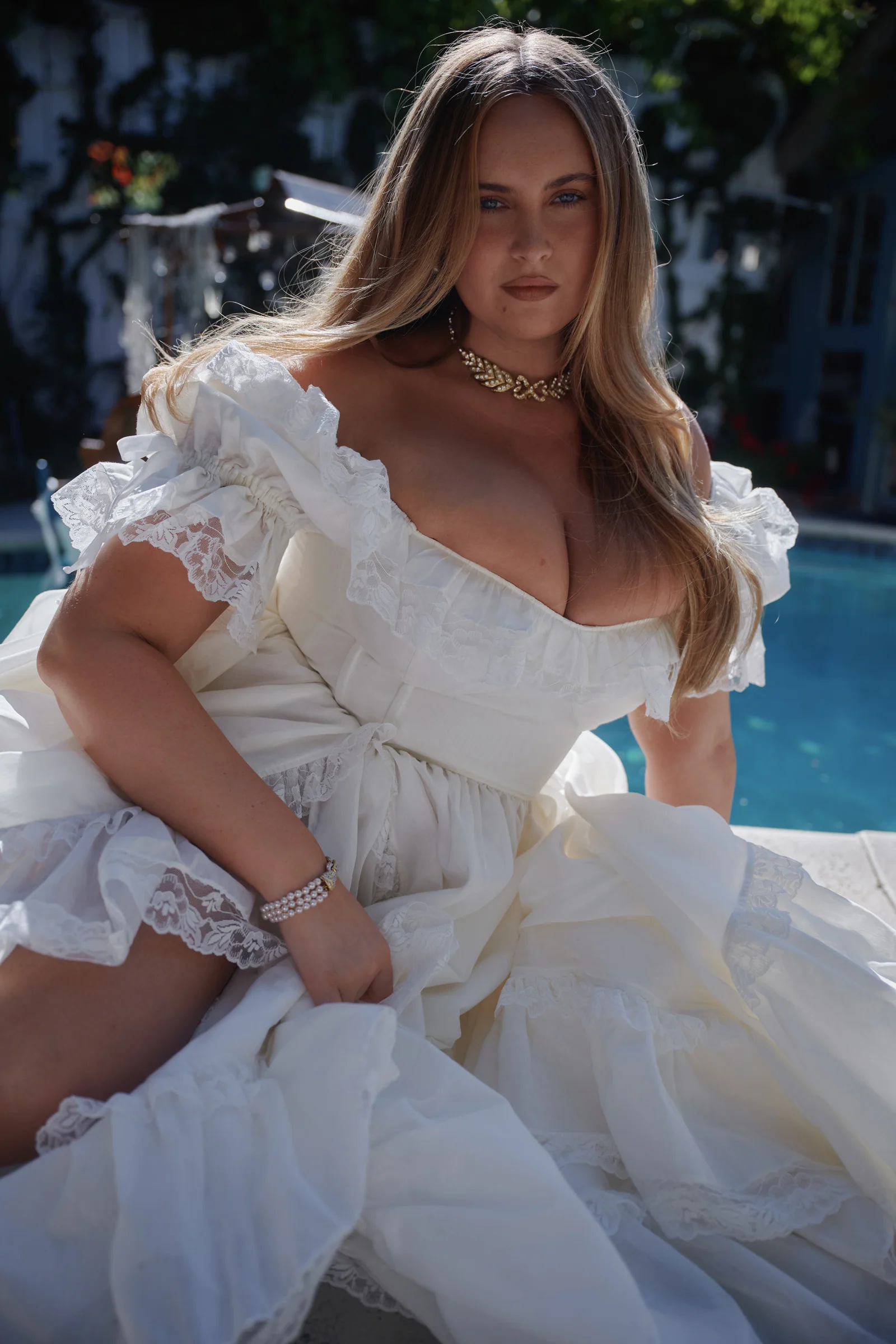 The Ivory Silk Organdy Symphony Gown - Image 9